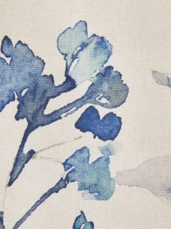 Next Isla Floral Print Pencil Pleat Blackout/Thermal Curtains Blue