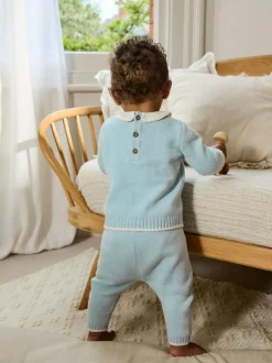 Next Knitted Jumper and Leggings Baby Set (0mths-3yrs) Blue Sale