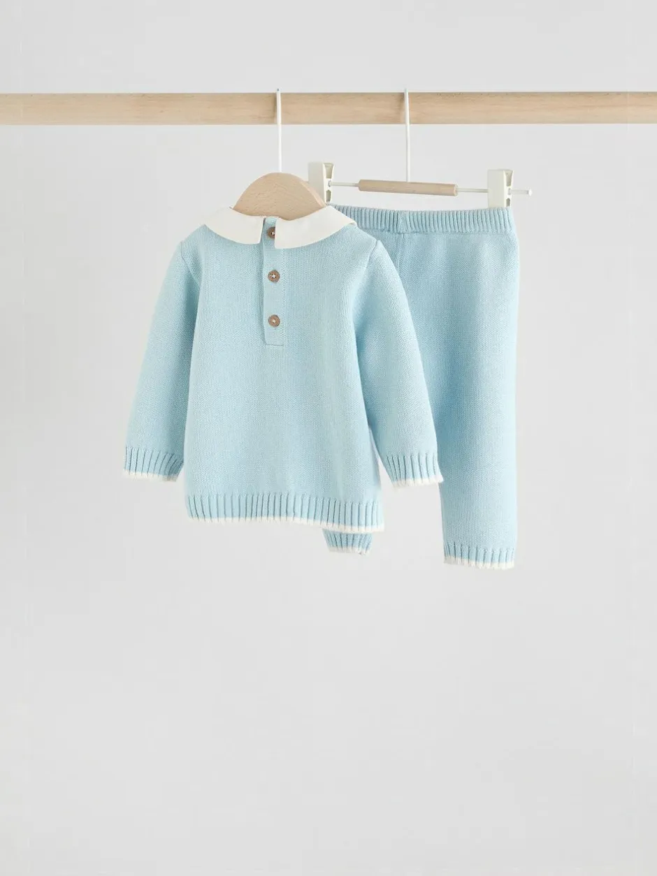 Next Knitted Jumper and Leggings Baby Set (0mths-3yrs) Blue Sale