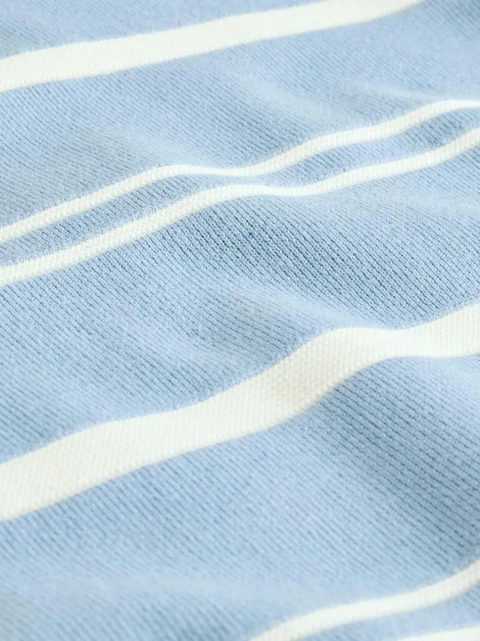 Next Blue Knitted Stripe Crew Neck 100% Cotton Jumper (3-16yrs) New