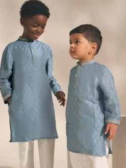 Next Blue Leaf Embroidered Eid Kurta (3mths-16yrs)