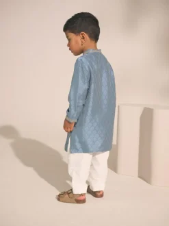 Next Blue Leaf Embroidered Eid Kurta (3mths-16yrs)
