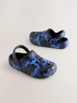 Next Warm Lined Slipper Clogs Blue Lightning Outlet
