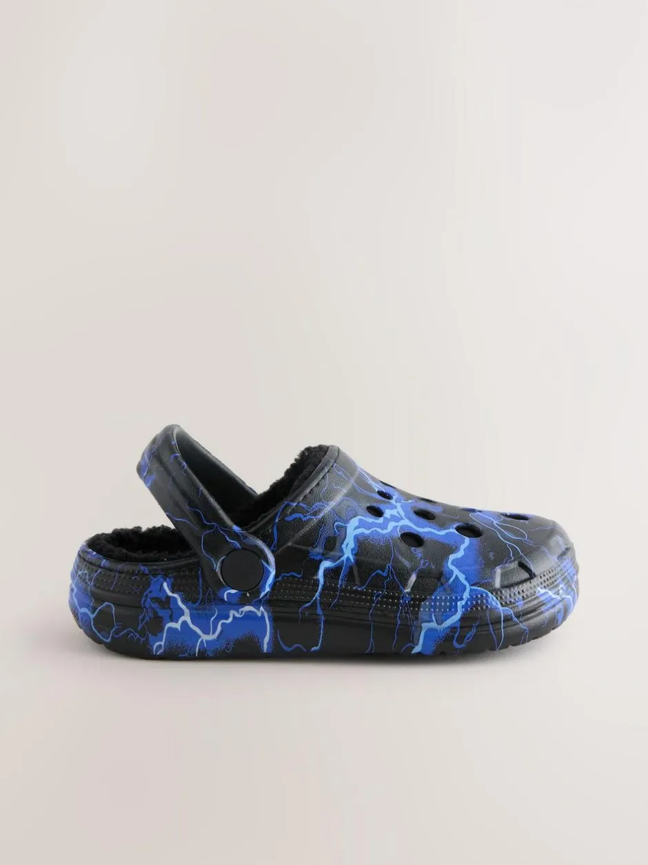 Next Warm Lined Slipper Clogs Blue Lightning Outlet