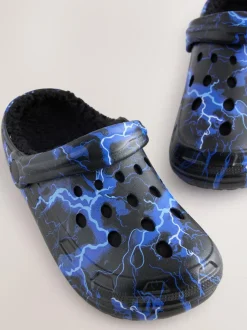 Next Warm Lined Slipper Clogs Blue Lightning Outlet