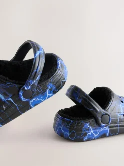 Next Warm Lined Slipper Clogs Blue Lightning Outlet