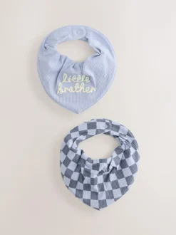 Next Baby Bibs 2 Pack Blue Little Brother Hot