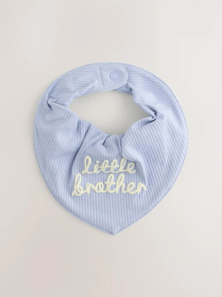 Next Baby Bibs 2 Pack Blue Little Brother Hot