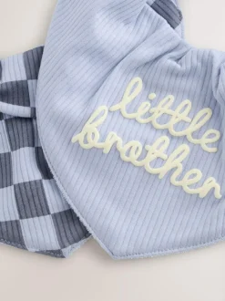 Next Baby Bibs 2 Pack Blue Little Brother Hot