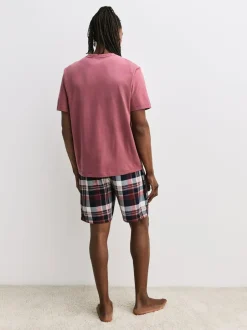 Next Blue/ Mauve Purple Cosy Short Sleeve Pyjamas Set 2 Pack