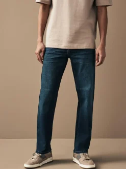 Next Blue Mid Indigo Straight Fit Motionflex Jeans Hot