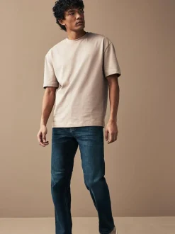 Next Blue Mid Indigo Straight Fit Motionflex Jeans Hot