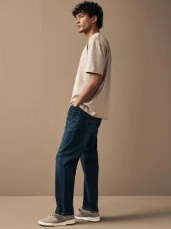 Next Blue Mid Indigo Straight Fit Motionflex Jeans Hot