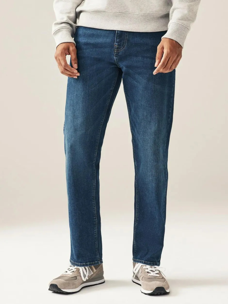 Next Blue Mid Single Straight Fit Classic Stretch Jeans Hot
