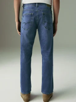 Next Blue Mid Straight Fit Motionflex Jeans