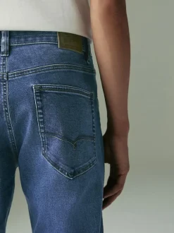 Next Blue Mid Straight Fit Motionflex Jeans