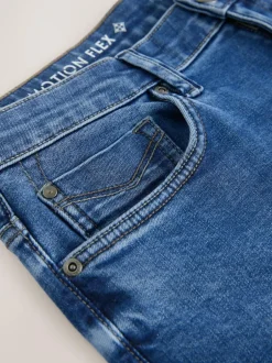 Next Blue Mid Straight Fit Motionflex Jeans