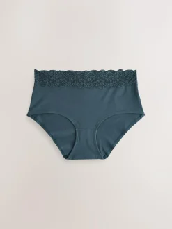 Next Blue Midi Cotton and Lace Knickers 7 Pack Sale