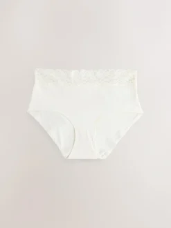 Next Blue Midi Cotton and Lace Knickers 7 Pack Sale