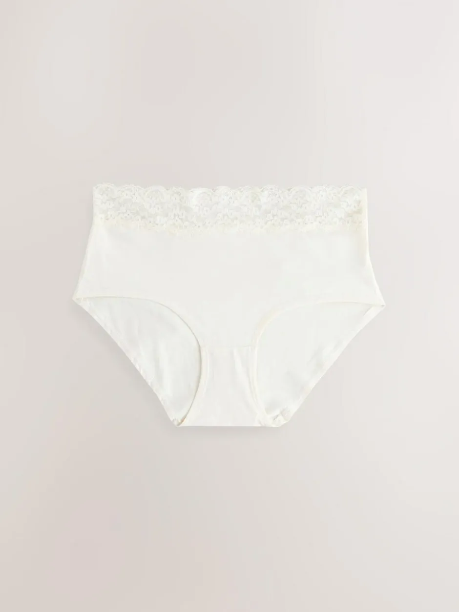 Next Blue Midi Cotton and Lace Knickers 7 Pack Sale