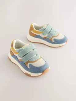 Next Suede Touch Fastening Trainers Blue Multi