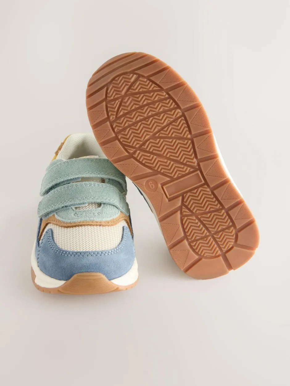 Next Suede Touch Fastening Trainers Blue Multi