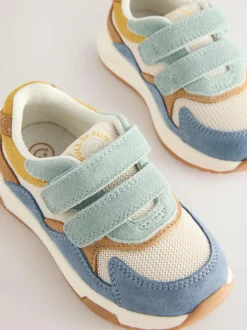 Next Suede Touch Fastening Trainers Blue Multi
