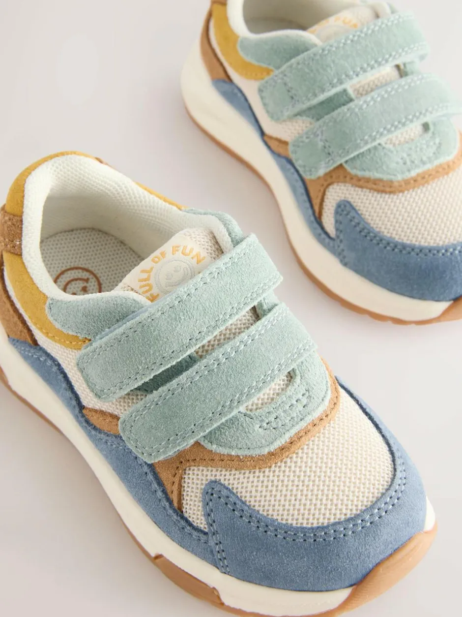 Next Suede Touch Fastening Trainers Blue Multi