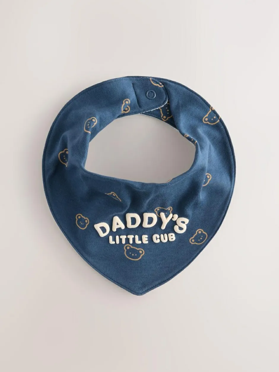 Next Baby Bibs 2 Pack Blue Mum and Dad Outlet