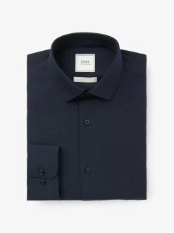 Next Blue Navy Regular Fit Easy Care Single Cuff Smart Shirt Discount