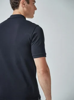 Next Blue Navy Regular Fit Short Sleeve Pique Polo Shirt Best