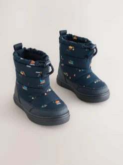 Next Blue Navy Transport Thermal Thinsulate™ Lined Quilted Water Resistant Boots Clearance