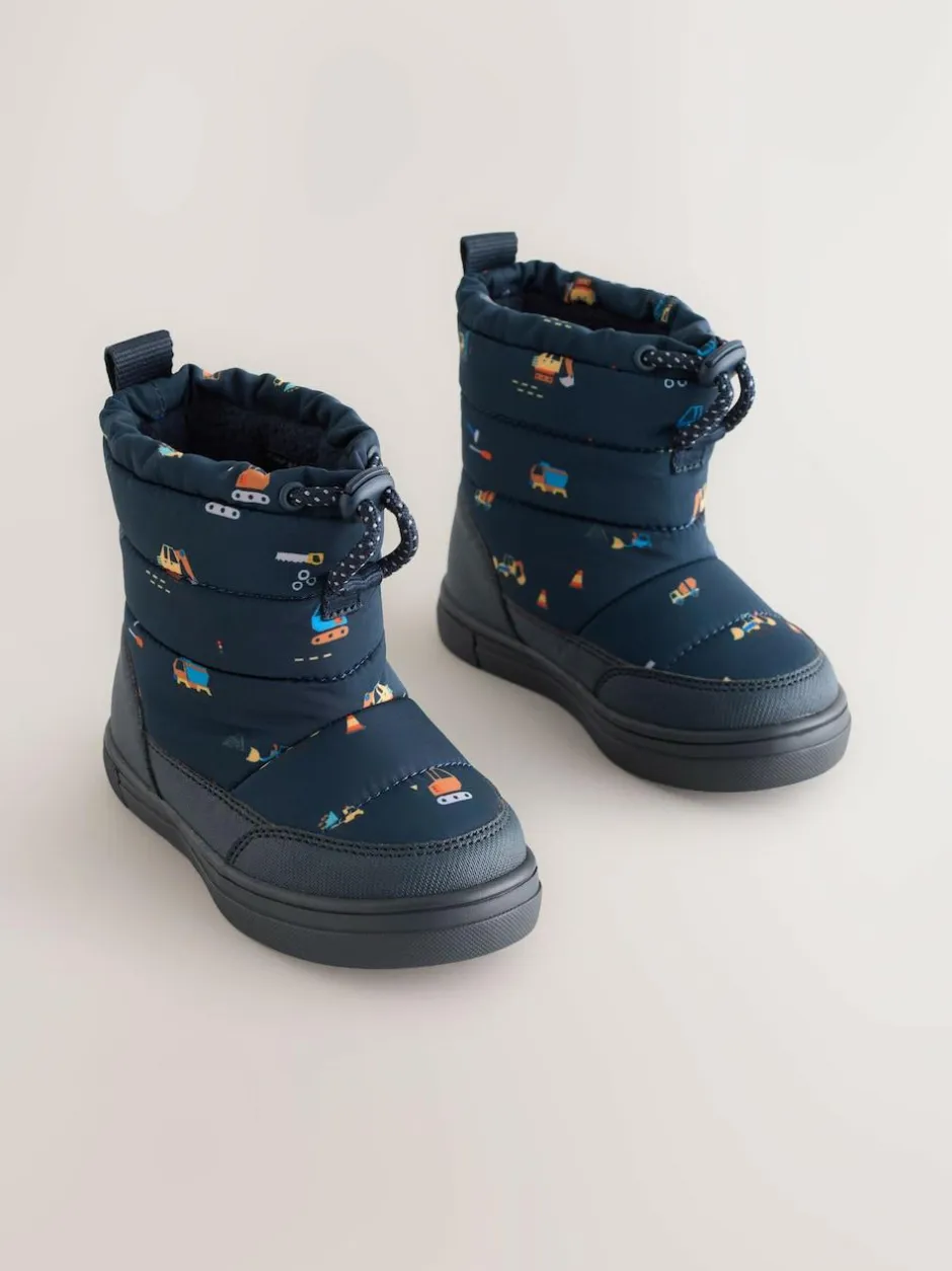 Next Blue Navy Transport Thermal Thinsulate™ Lined Quilted Water Resistant Boots Clearance