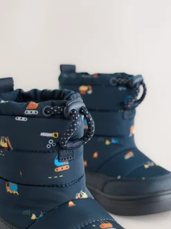 Next Blue Navy Transport Thermal Thinsulate™ Lined Quilted Water Resistant Boots Clearance