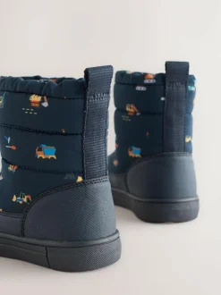 Next Blue Navy Transport Thermal Thinsulate™ Lined Quilted Water Resistant Boots Clearance