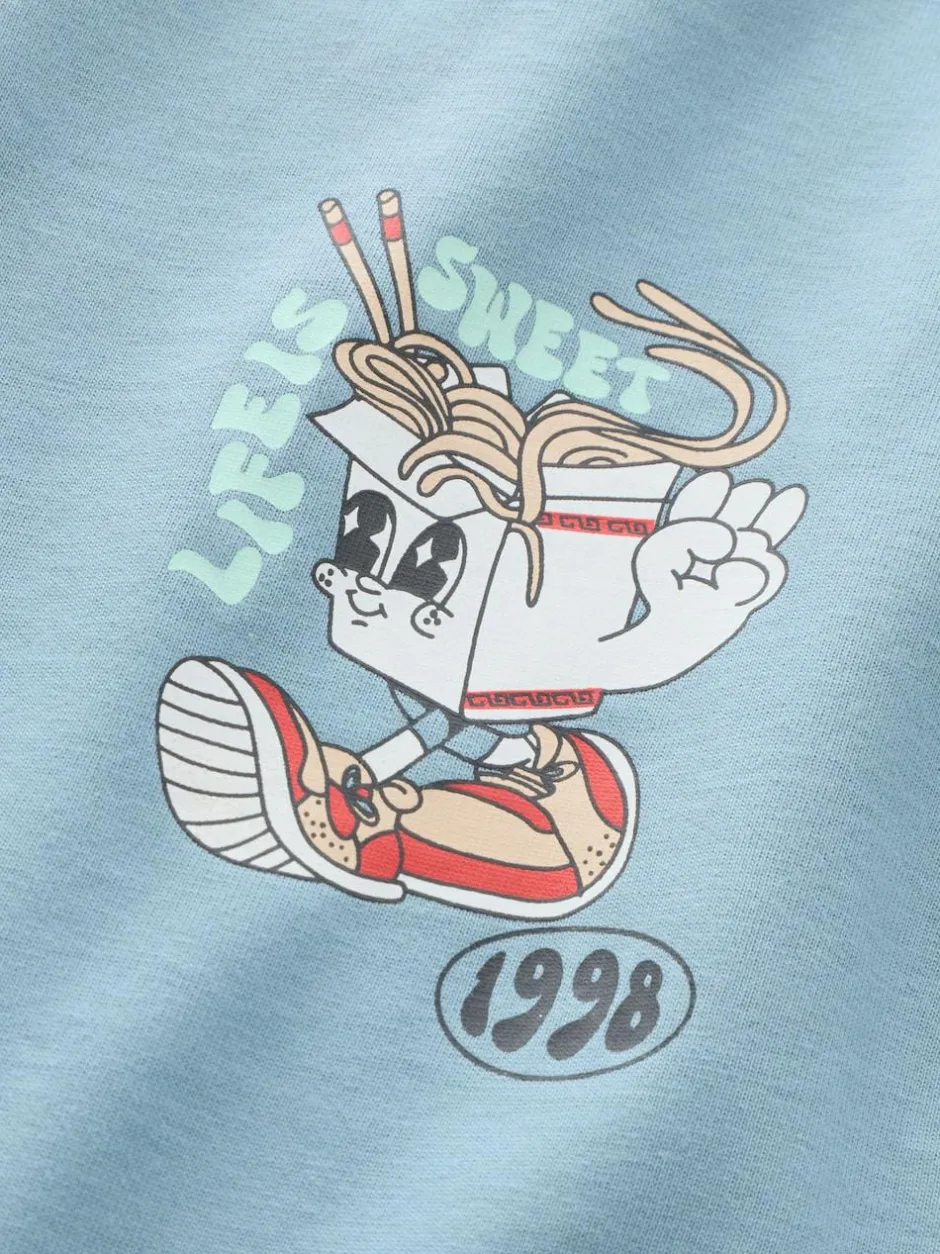 Next Blue Noodle Up Long Sleeve Back Print T-Shirt (3mths-8yrs) Sale
