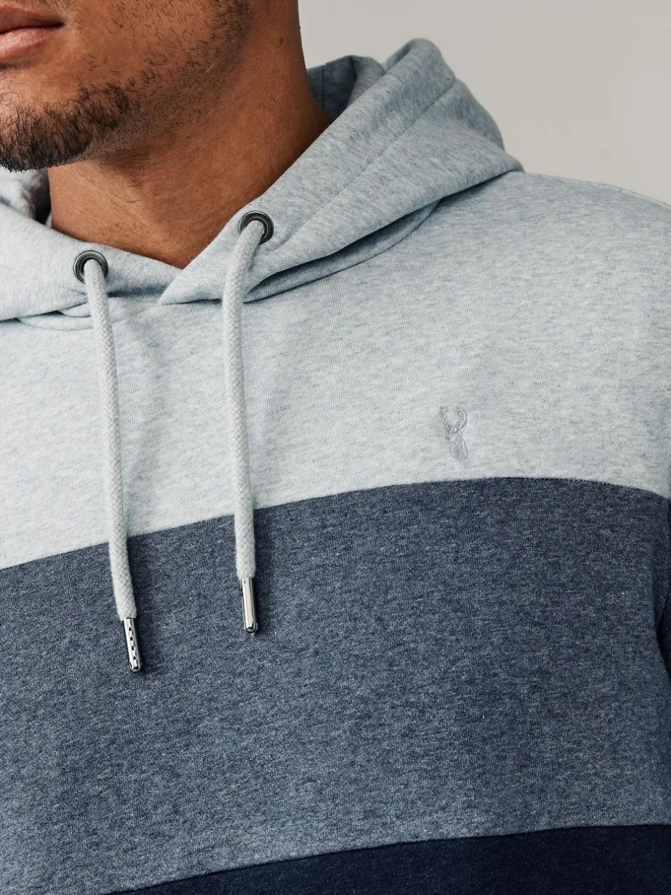 Next Overhead Hoodie Colour Blocking Sweatshirt Blue New