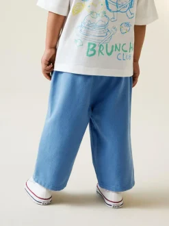 Next Plain Pull On Wide Trousers (3mths-7yrs) Blue Online