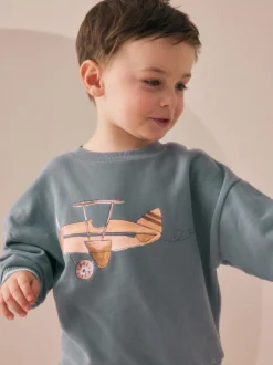 Next Blue Plane Single Sweatshirt and Joggers Set (3mths-7yrs) Clearance