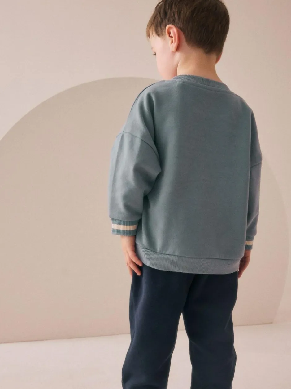 Next Blue Plane Single Sweatshirt and Joggers Set (3mths-7yrs) Clearance