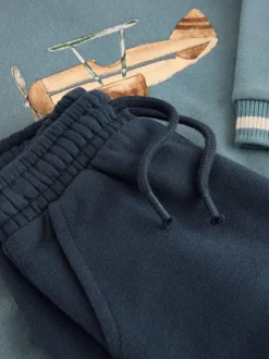 Next Blue Plane Single Sweatshirt and Joggers Set (3mths-7yrs) Clearance