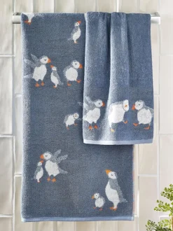 Next Blue Puffin 100% Cotton Towels Hot