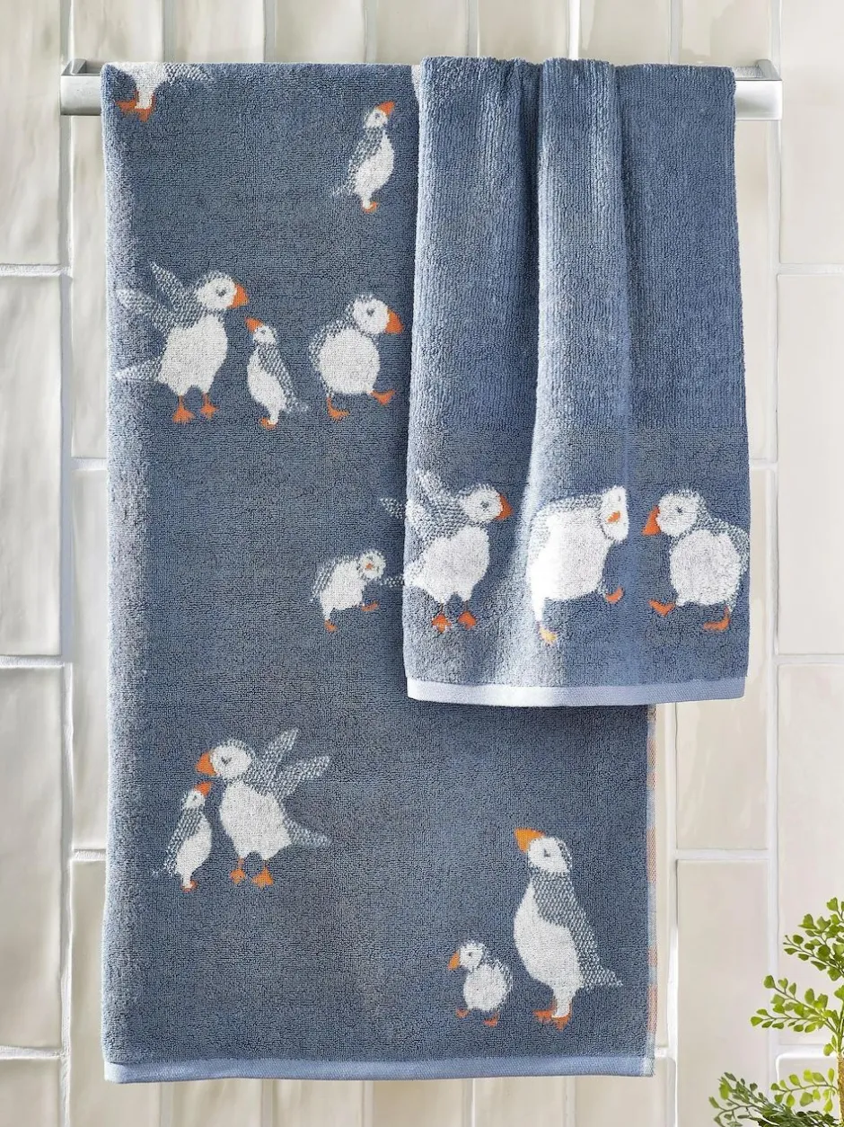 Next Blue Puffin 100% Cotton Towels Hot