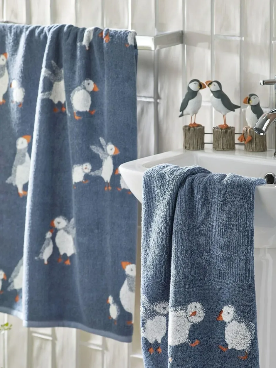 Next Blue Puffin 100% Cotton Towels Hot