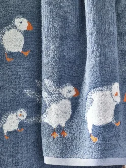 Next Blue Puffin 100% Cotton Towels Hot