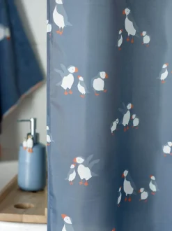 Next Blue Puffin Shower Curtain Outlet