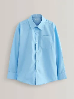 Next Regular Fit 2 Pack Long Sleeve School Shirts (3-17yrs) Blue Online