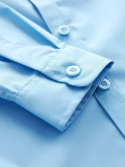Next Regular Fit 2 Pack Long Sleeve School Shirts (3-17yrs) Blue Online