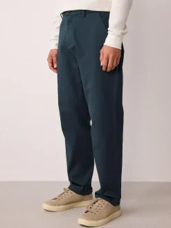 Next Regular Fit Stretch Chinos Trousers Blue Discount
