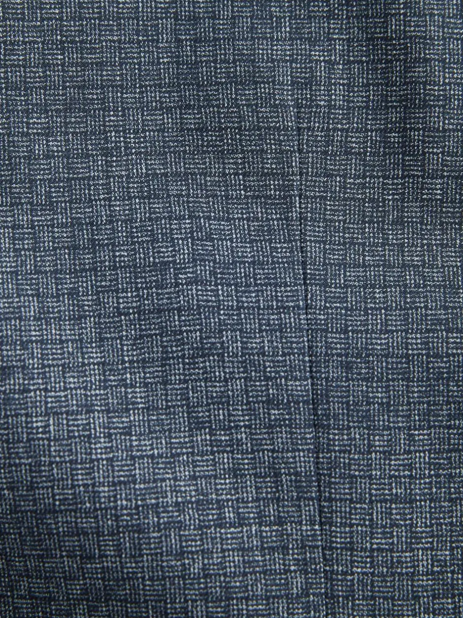Next Blue Regular Fit Trimmed Textured Suit Jacket Online